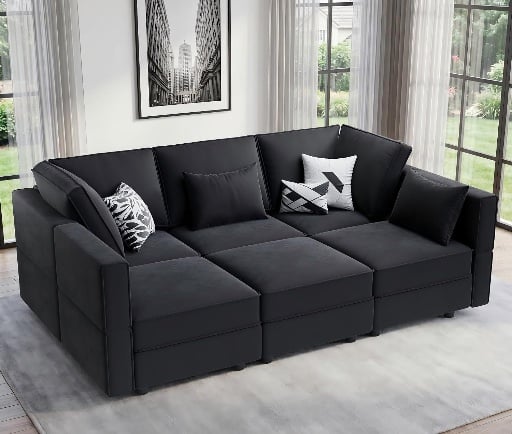 Vesgantti 92" 9 Seats Modular Sectional Sleeper Sofa with Storage Deal