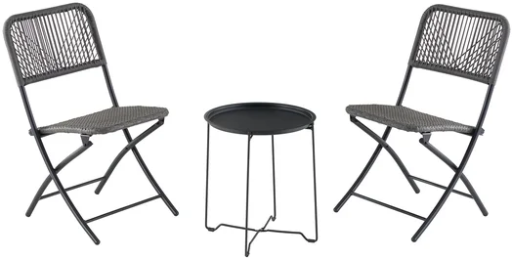 Mainstays 3-Piece Steel & Wicker Folding Outdoor Patio Bistro Set Deal