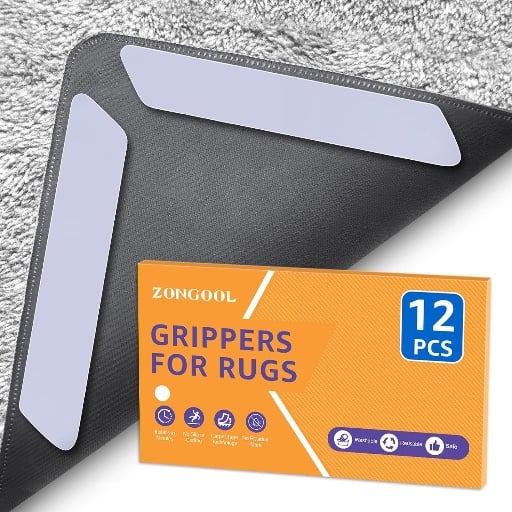 12-Pack Rug Tape Non Slip Rug Pad Grippers