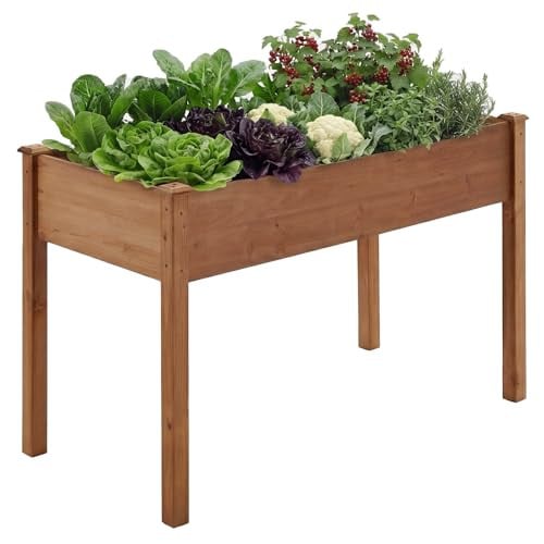 NEWBULIG Cedar Raised Garden Bed / Planter Box with Legs 48x24x30in Deal