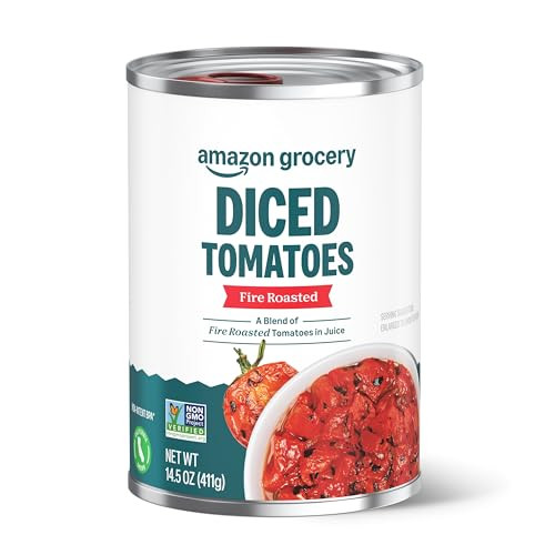 Amazon Grocery Canned Fire Roasted Diced Tomatoes 14.5 Oz