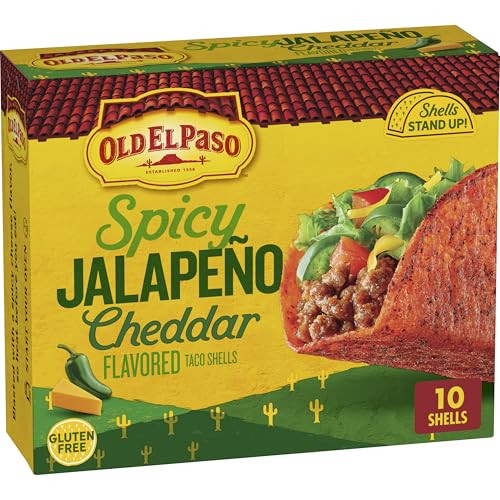 Old El Paso Spicy Jalapeno Cheddar Flavored Stand ‘N Stuff Taco Shells 10 Count