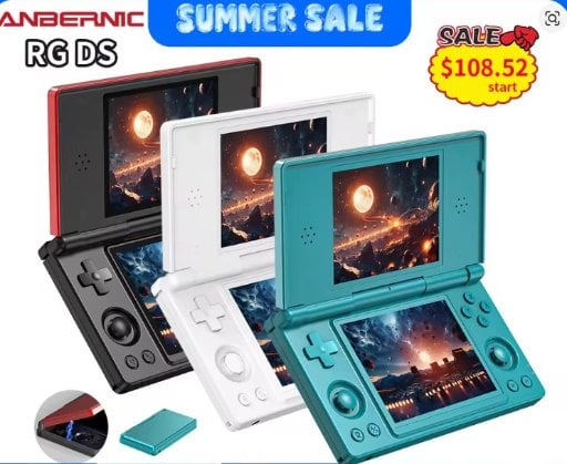 Anbernic RG DS Handheld Retro Game 4" IPS Dual Screen Android 4000mAh Flip Emulation System Deal