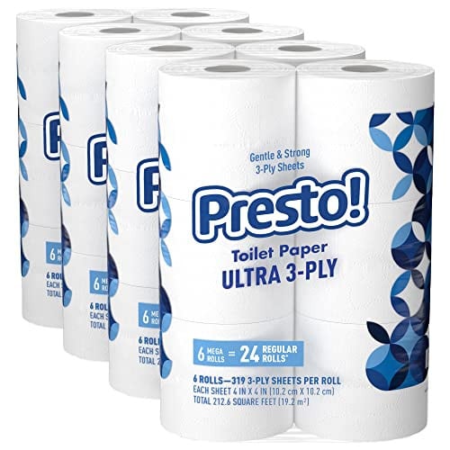 Presto! Mega Roll Ultra 3-Ply Toilet Paper 96 Rolls Deal