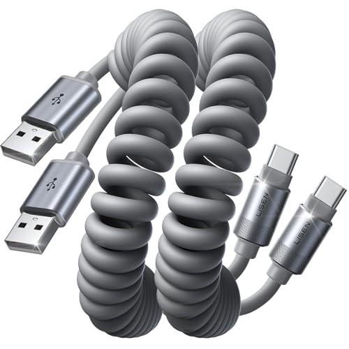 2-Pack 4' LISEN Coiled USB-C CarPlay Cables