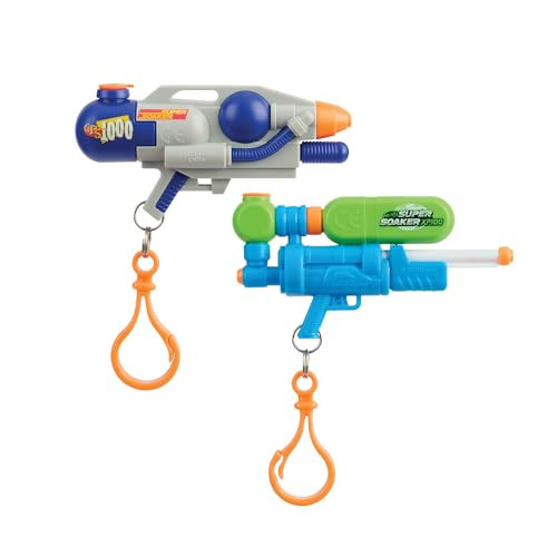 NERF Nano Soakers 2-Pack w/ 18' Mini Water Blasters Keychain