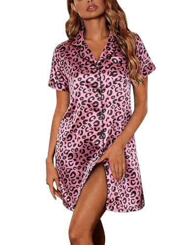 Marvmys Satin Short Sleeve Nightgowns - Many Options  Deal