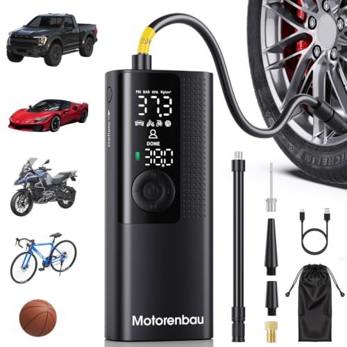Cordless Tire Inflator Portable Air Compressor with LED & Digital Pressure Gauge