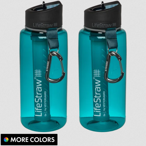 LifeStraw Go Tritan Water Filter Bottles 2-Pack 1L