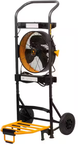 MULE Mobile Workshop Hand Truck w/ Tool Caddy, LED Light, Power Strip, Fan