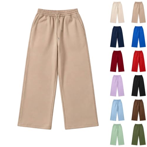 Men's Baggy Wide Leg Fleece Sweatpants with Pockets
