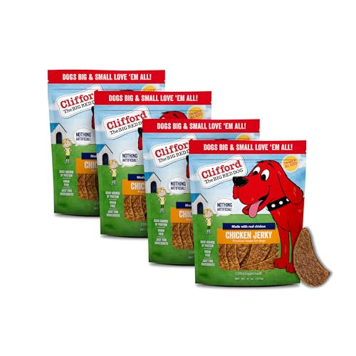 Clifford The Big Red Dog Chicken Jerky Dog Treats 4-Pack