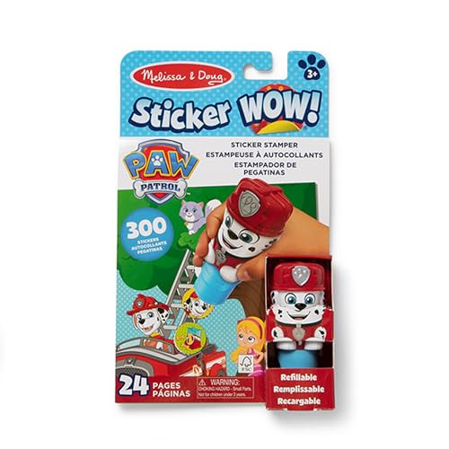 Melissa & Doug Sticker Wow! 24-Page Activity Pad and Sticker Stamper, 300 Stickers, PAW Patrol Marshall
