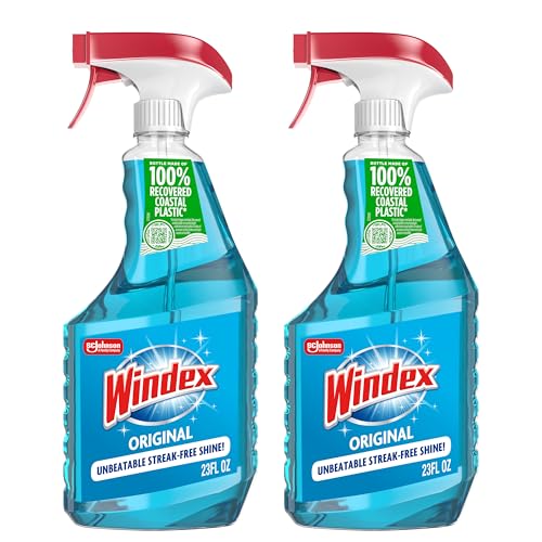 Windex Glass and Window Cleaner Spray Bottle, 2-Pack Deal
