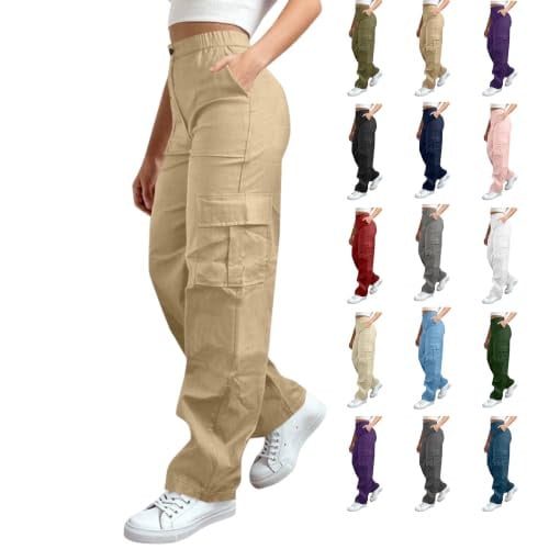 Baggy Cargo Pants Wide Leg High Waisted