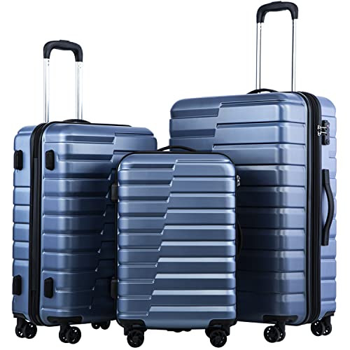Coolife Expandable 3-Piece Suitcase Luggage Set