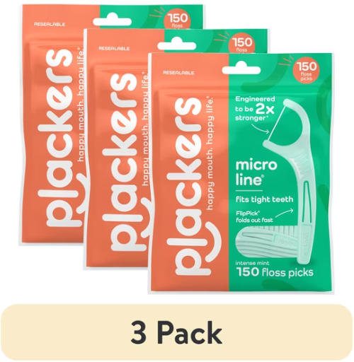 Plackers Micro Line Dental Tuffloss Fold-Out FlipPicks, Fresh Mint 450-Pack Deal