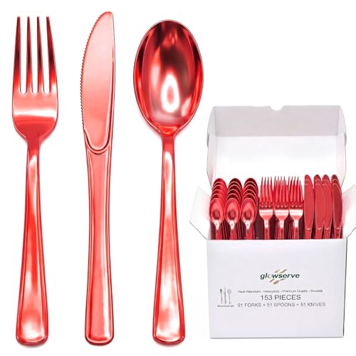 Glowserve 153 Pack Disposable Plastic Silverware Set Deal