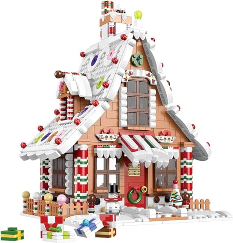 Christmas Gingerbread House Ornaments Building Set Toys with LED Light