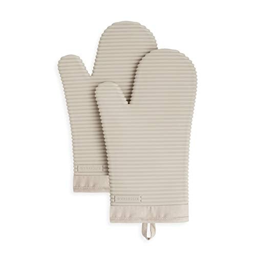 KITCHENAID Ribbed Soft Silicone Oven Mitt 2-Pack Set, 7.5"x13"