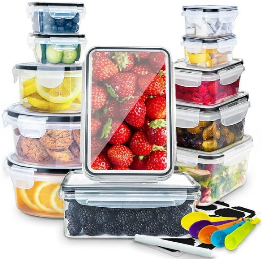 GPED 24 Pcs Food Storage Containers with Lids Airtight