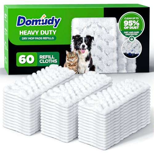 60 Count Heavy Duty Dry Sweeping Cloths Refills for Swiffer Sweeper Mop