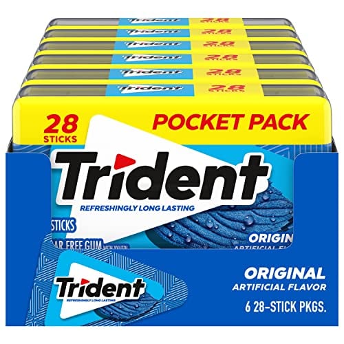 6-Pack 28-Count Trident Sugar Free Gum (Original)