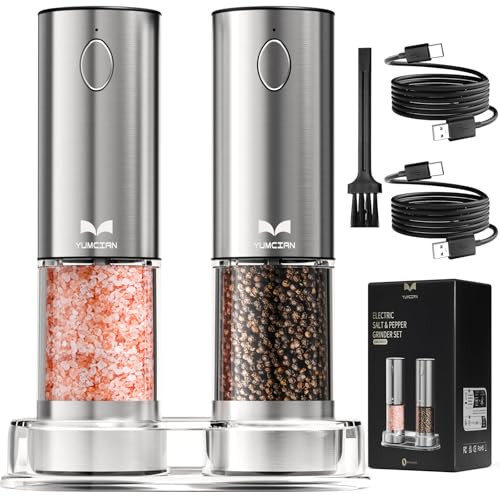 Electric Salt and Pepper Grinder Set Stainless Steel