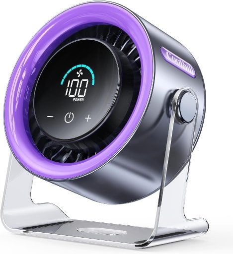 Coolhill USB Desk Fan with 100 Speeds Digital Display