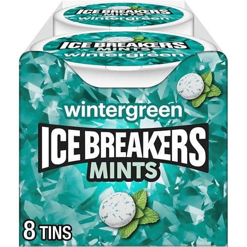 ICE BREAKERS Wintergreen Sugar Free Mints Tins, 40 Count (Pack of 8) Deal