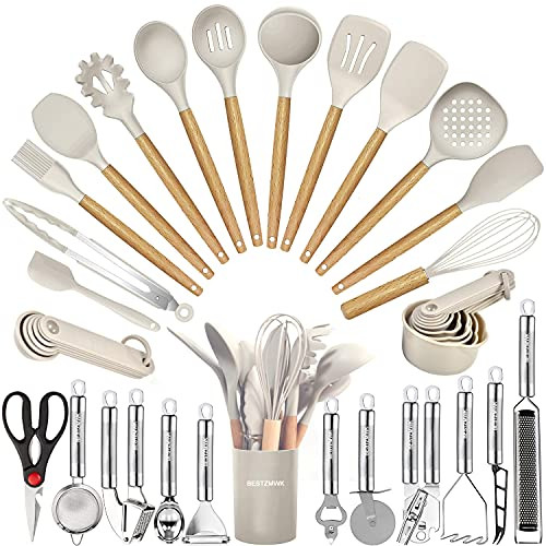 BESTZMWK Kitchen Utensils Set - 35 Piece Cooking Tool Collection