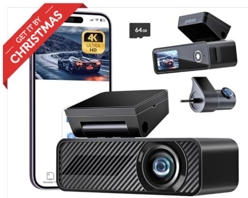 Pelsee P1 Duo 4K Dash Cam with 64GB SD
