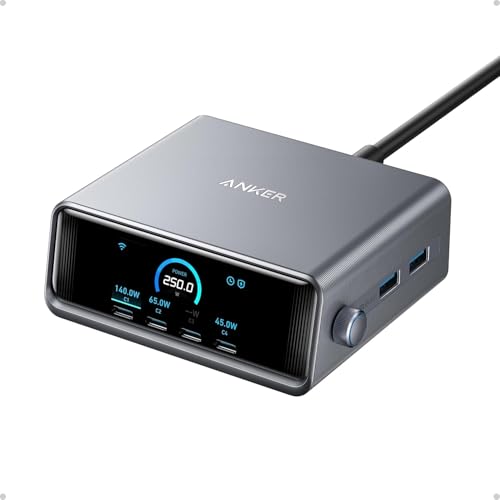 Anker GaN Prime 6-Port 250W USB-C Charging Station w/ 2.26" Display Deal