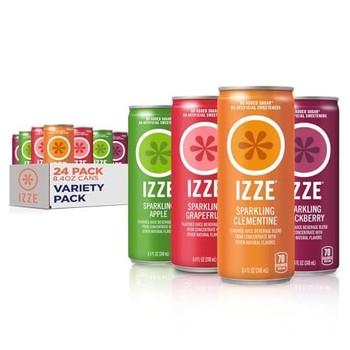 IZZE Sparkling Juice 24-Pack 8.4-Oz 4 Flavor Variety Pack Deal