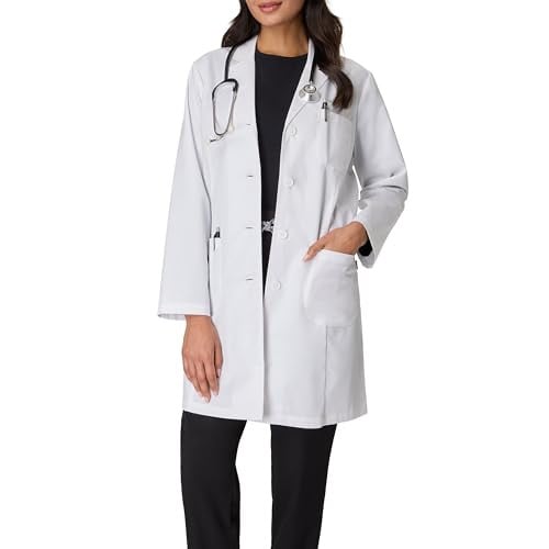Hanes Women's Scrubs Lab Coat with Pockets