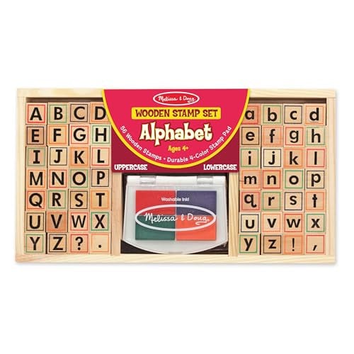 Melissa & Doug Wooden Alphabet Stamp Set 56-Piece Deal