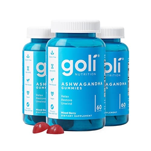 (Prime Deal) Goli Ashwagandha & Vitamin D Gummy - 180 Count - Mixed Berry, Pack of 3 Deal