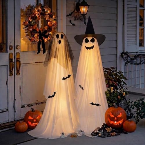 Halloween Light Up Ghost Outdoor Decoration 2-Pack 5 FT Deal