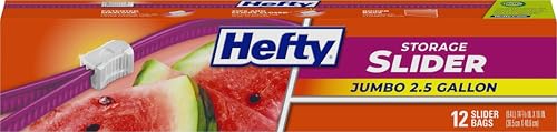 Hefty Slider Jumbo 2.5-Gallon Storage Bags 12-Count Deal