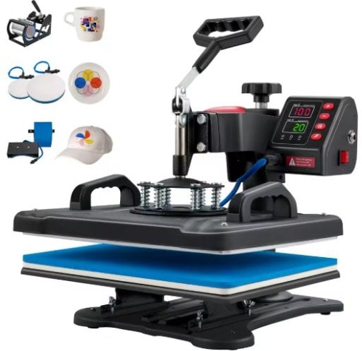 SucceBuy 5in1 Heat Press Machine 12x15in Clamshell Deal