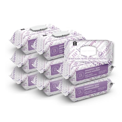 Amazon Elements Baby Wipes 9-Pack 90-Count (Sensitive)