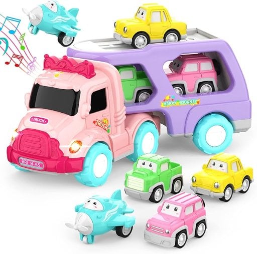 LASCOTON 5-in-1 Carrier Truck for Toddlers with Lights and Sound Deal