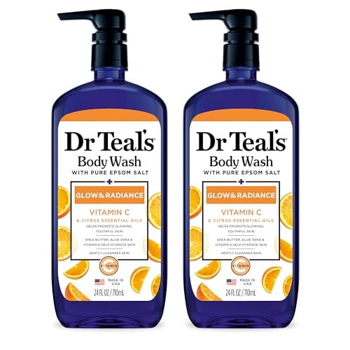 Dr Teal's Body Wash with Pure Epsom Salt with Vitamin C & Citrus Essential Oils, 24oz (Pack of 2) Deal