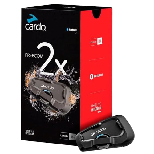 Cardo Systems Freecom 2X Motorcycle Bluetooth Communication System Headset Intercom, 40mm Speakers (Single Pack) Deal
