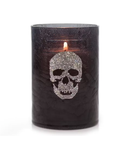 Crackle Skull Glass Holder