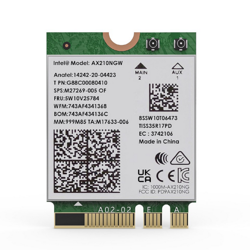 Intel Wi-Fi 6E AX210 Tri-Band WiFi/Bluetooth 5.3 5400Mbps Wireless Module Card