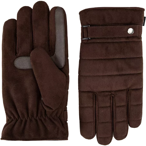 Men's Isotoner Water Repellent Microsuede Quilted Touchscreen Gloves
