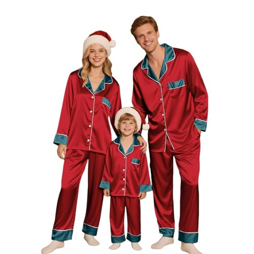 Matching Silk Family Christmas Pajamas