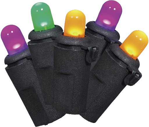 Multicolor LED Frosted Dome Lights, 100 Count, 19'