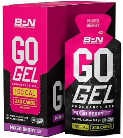 10-Pack Bare Performance Nutrition BPN Go Gel Endurance (Mixed Berry, Apple Cinnamon)